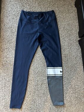 Nike Navy, Gray and White Girls' Athletic Leggings